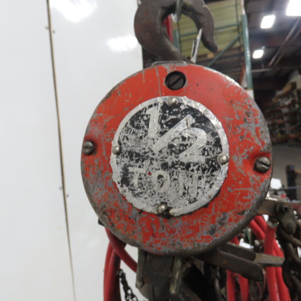 ARO 1/2 Ton 1000LB Air Pneumatic Chain Hoist 12' Lift W/ Pendant