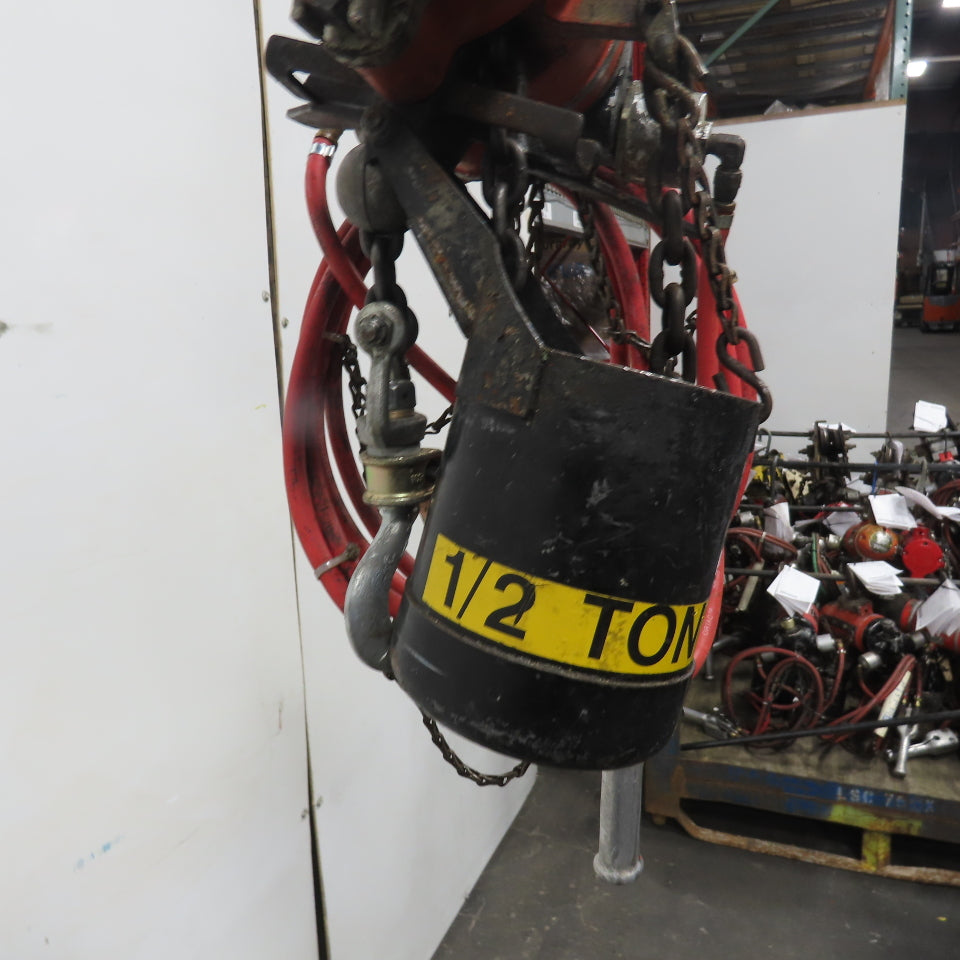 ARO 1/2 Ton 1000LB Air Pneumatic Chain Hoist 12' Lift W/ Pendant