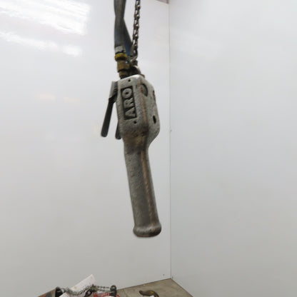ARO 7756 1/2 Ton Air Chain Hoist 10' Lift Pendant Operated 90PSI No Top Hook