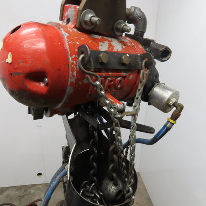 ARO 7756 1/2 Ton Air Chain Hoist 10' Lift Pendant Operated 90PSI No Top Hook