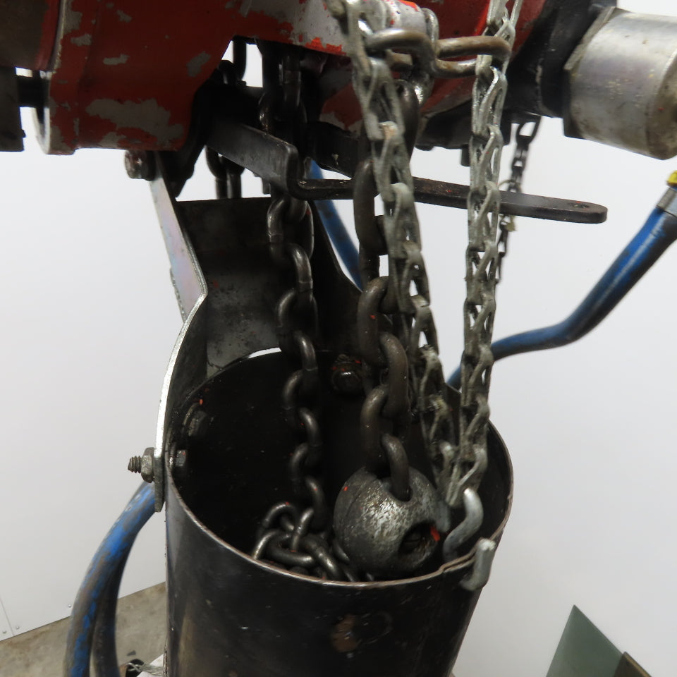 ARO 7756 1/2 Ton Air Chain Hoist 10' Lift Pendant Operated 90PSI No Top Hook