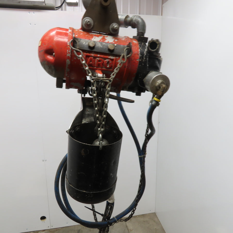 ARO 7756 1/2 Ton Air Chain Hoist 10' Lift Pendant Operated 90PSI No Top Hook
