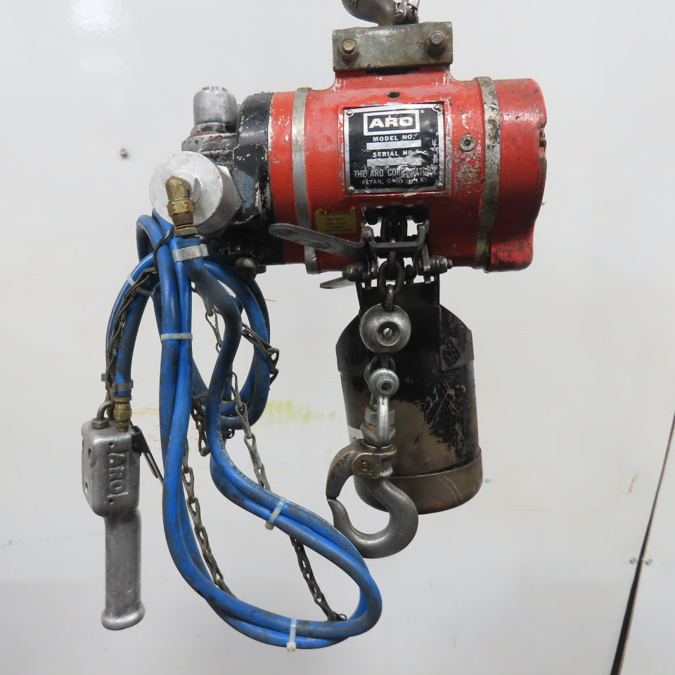 ARO 7756DT 1/2 Ton 1000LB Air Pneumatic Chain Hoist 15' Lift W/ Pendant