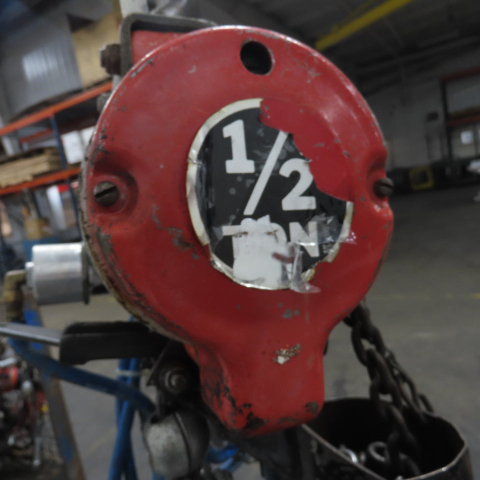 ARO 7756DT 1/2 Ton 1000LB Air Pneumatic Chain Hoist 15' Lift W/ Pendant