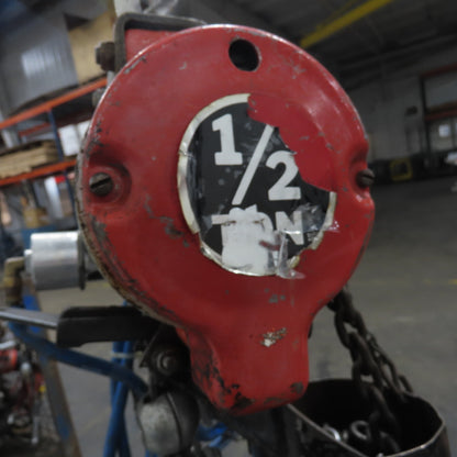 ARO 7756DT 1/2 Ton 1000LB Air Pneumatic Chain Hoist 15' Lift W/ Pendant