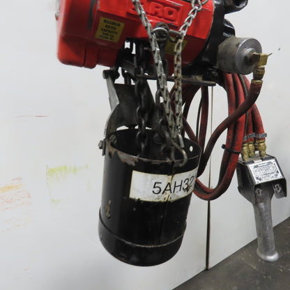 ARO 7756E 1/2 Ton 1000LB Air Pneumatic Chain Hoist 10' Lift W/ Pendant