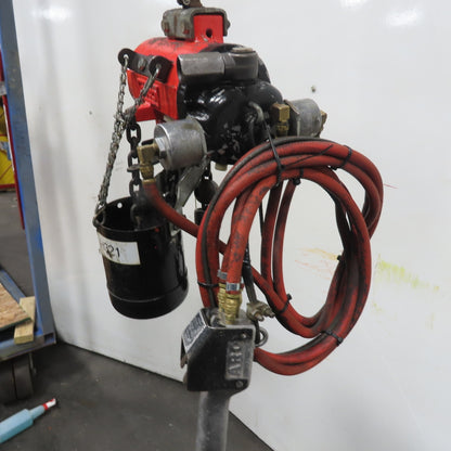 ARO 7756E 1/2 Ton 1000LB Air Pneumatic Chain Hoist 10' Lift W/ Pendant