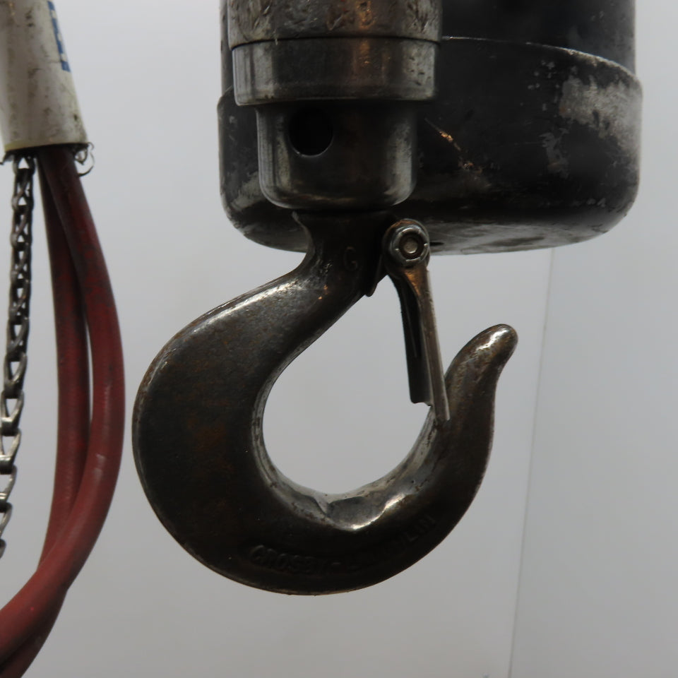ARO 7756DT 1/2 Ton Air Chain Hoist 10' Lift Pendant Operated 90PSI No Top Hook