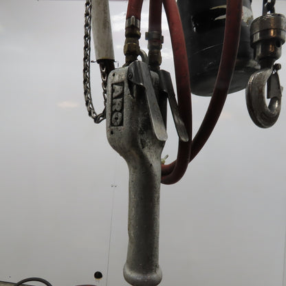 ARO 7756DT 1/2 Ton Air Chain Hoist 10' Lift Pendant Operated 90PSI No Top Hook
