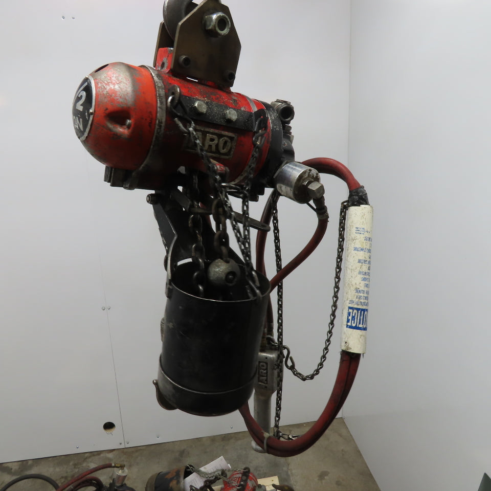 ARO 7756DT 1/2 Ton Air Chain Hoist 10' Lift Pendant Operated 90PSI No Top Hook