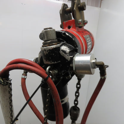 ARO 7756DT 1/2 Ton Air Chain Hoist 10' Lift Pendant Operated 90PSI No Top Hook