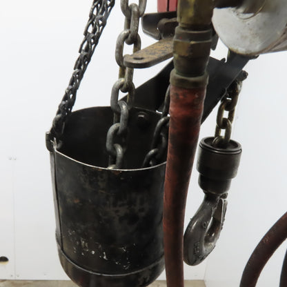 ARO 7756F 1/2 Ton Air Chain Hoist 10' Lift Pendant Operated 90PSI No Top Hook