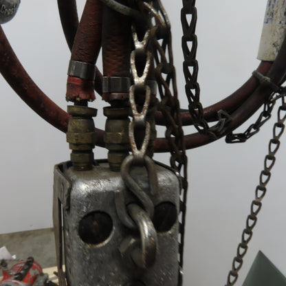 ARO 7756F 1/2 Ton Air Chain Hoist 10' Lift Pendant Operated 90PSI No Top Hook