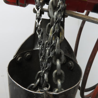 ARO 7756F 1/2 Ton Air Chain Hoist 10' Lift Pendant Operated 90PSI No Top Hook