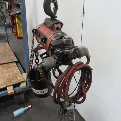 ARO 7756DT 1/2 Ton 1000LB Air Pneumatic Chain Hoist 12' Lift W/ Pendant