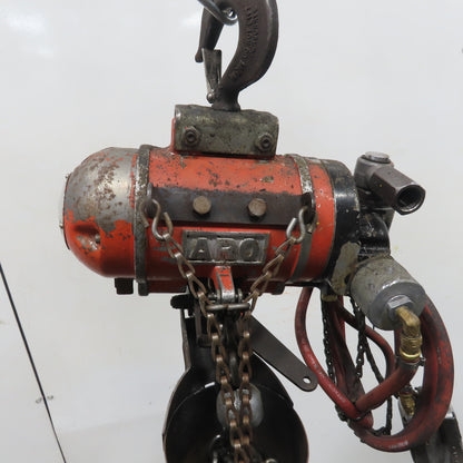 ARO 7756DT 1/2 Ton 1000LB Air Pneumatic Chain Hoist 12' Lift W/ Pendant