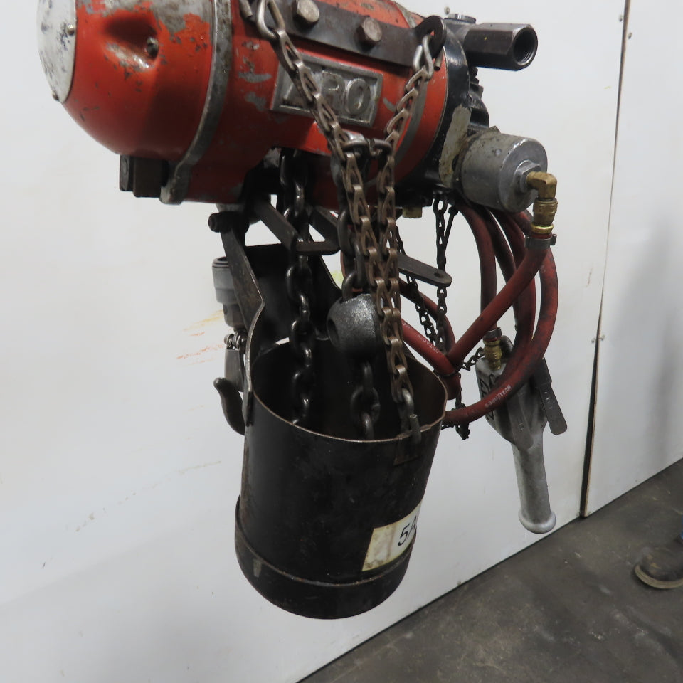 ARO 7756DT 1/2 Ton 1000LB Air Pneumatic Chain Hoist 12' Lift W/ Pendant