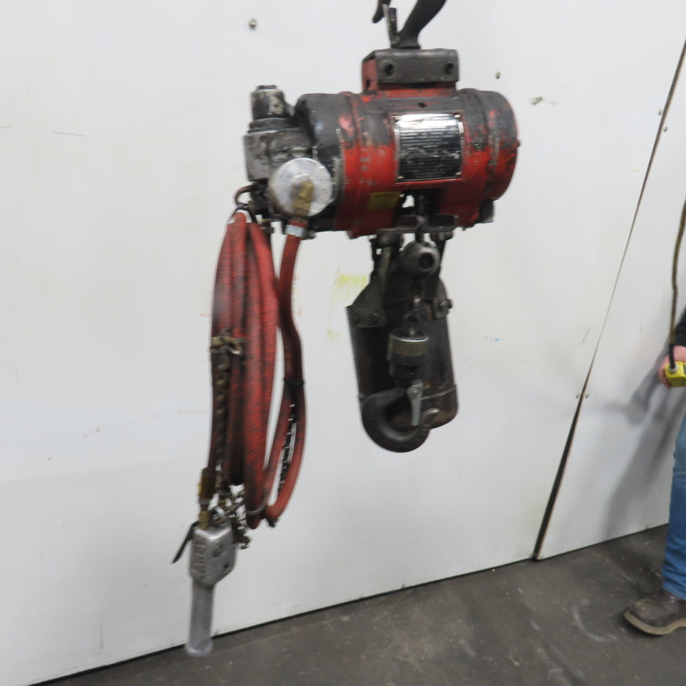ARO 7756DT 1/2 Ton 1000LB Air Pneumatic Chain Hoist 10' Lift W/ Pendant