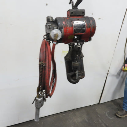 ARO 7756DT 1/2 Ton 1000LB Air Pneumatic Chain Hoist 10' Lift W/ Pendant