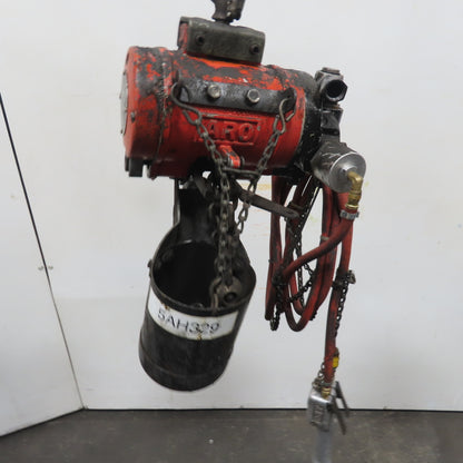 ARO 7756DT 1/2 Ton 1000LB Air Pneumatic Chain Hoist 10' Lift W/ Pendant