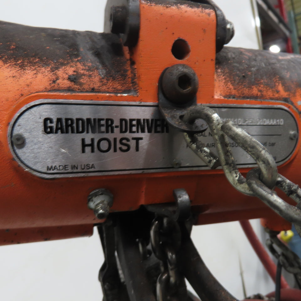 Gardener-Denver 1/2 Ton 1000LB Air Pneumatic Chain Hoist 15' Lift W/ Pendant