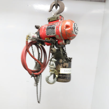 ARO 7756DT 1/2 Ton Air Chain Hoist 10' Lift Pendant Operated 90PSI