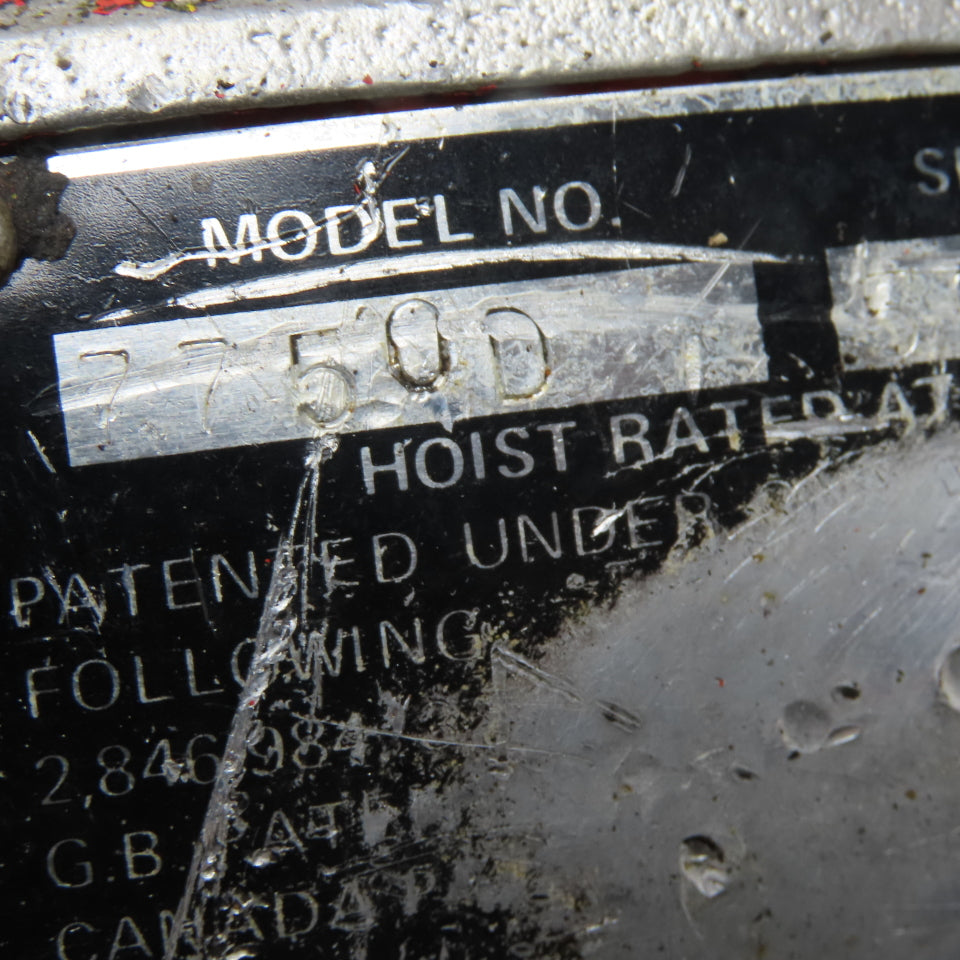ARO 7750D 1/2 Ton Air Hoist 10' Lift Chain Pendant Operated 90PSI