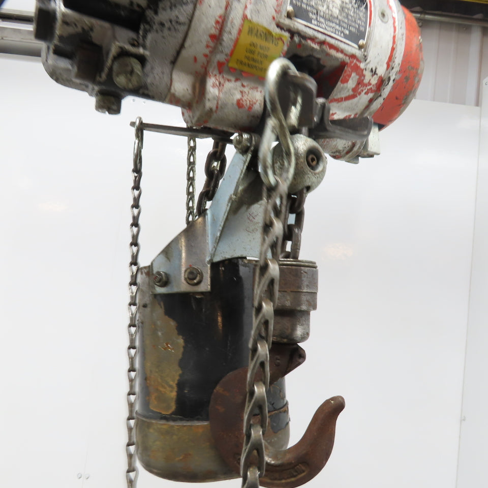 ARO 7750D 1/2 Ton Air Hoist 10' Lift Chain Pendant Operated 90PSI