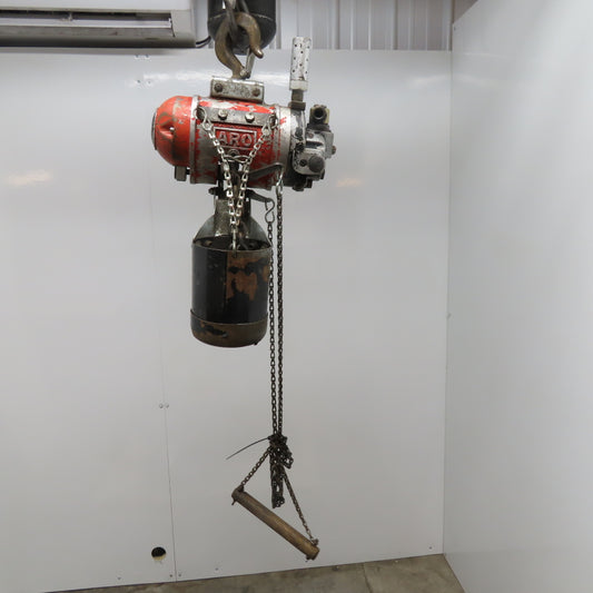 ARO 7750D 1/2 Ton Air Hoist 10' Lift Chain Pendant Operated 90PSI