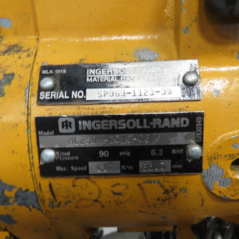 Ingersoll Rand 1/4 Ton 500LB Air Pneumatic Chain Hoist 12' Lift 117ft/m 90PSIG