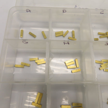 2mm x 4mm x 15mm OAL Hot Stamp Brass Letter Stamps A-Z Upper/Lower Case
