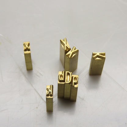 2mm x 4mm x 15mm OAL Hot Stamp Brass Letter Stamps A-Z Upper/Lower Case