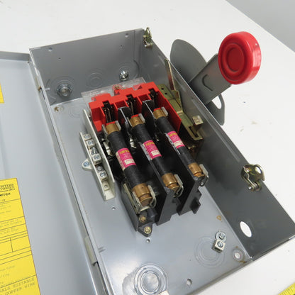 Cutler-Hammer DH361NGK 30A 3-Pole Fusible Safety Disconnect Switch 600V