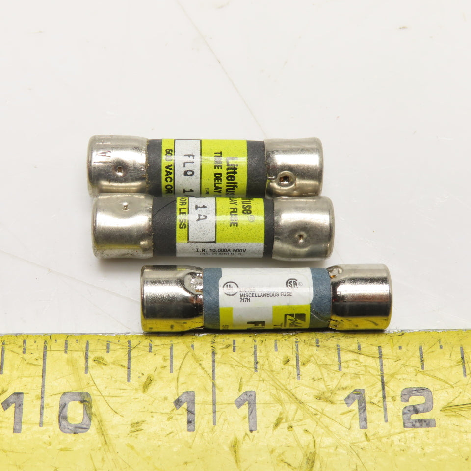 Littelfuse FLQ 1A 1A Time Delay Fuse 500VAC Or Less Lot Of 3