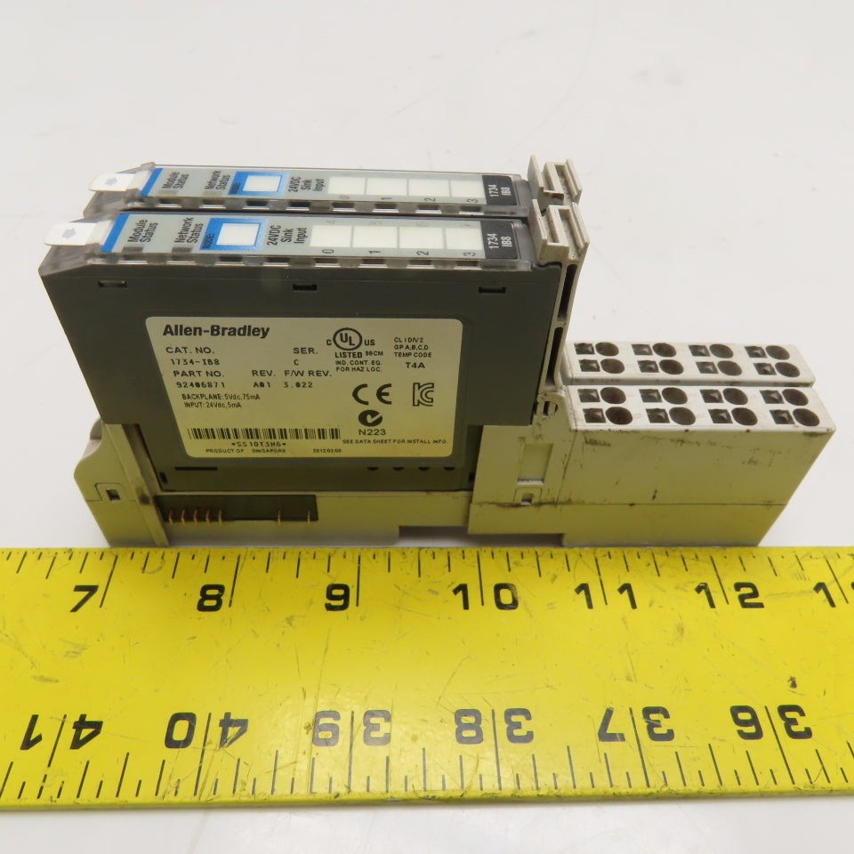 Allen Bradley 1734-IB8 1734-TOP Point I/O 8 Point Digital Input Module Lot Of 2