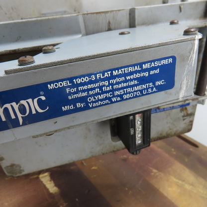 Olympic Instruments 1900-3 Flat Material Measurer W/ Mounting Arm & Counter