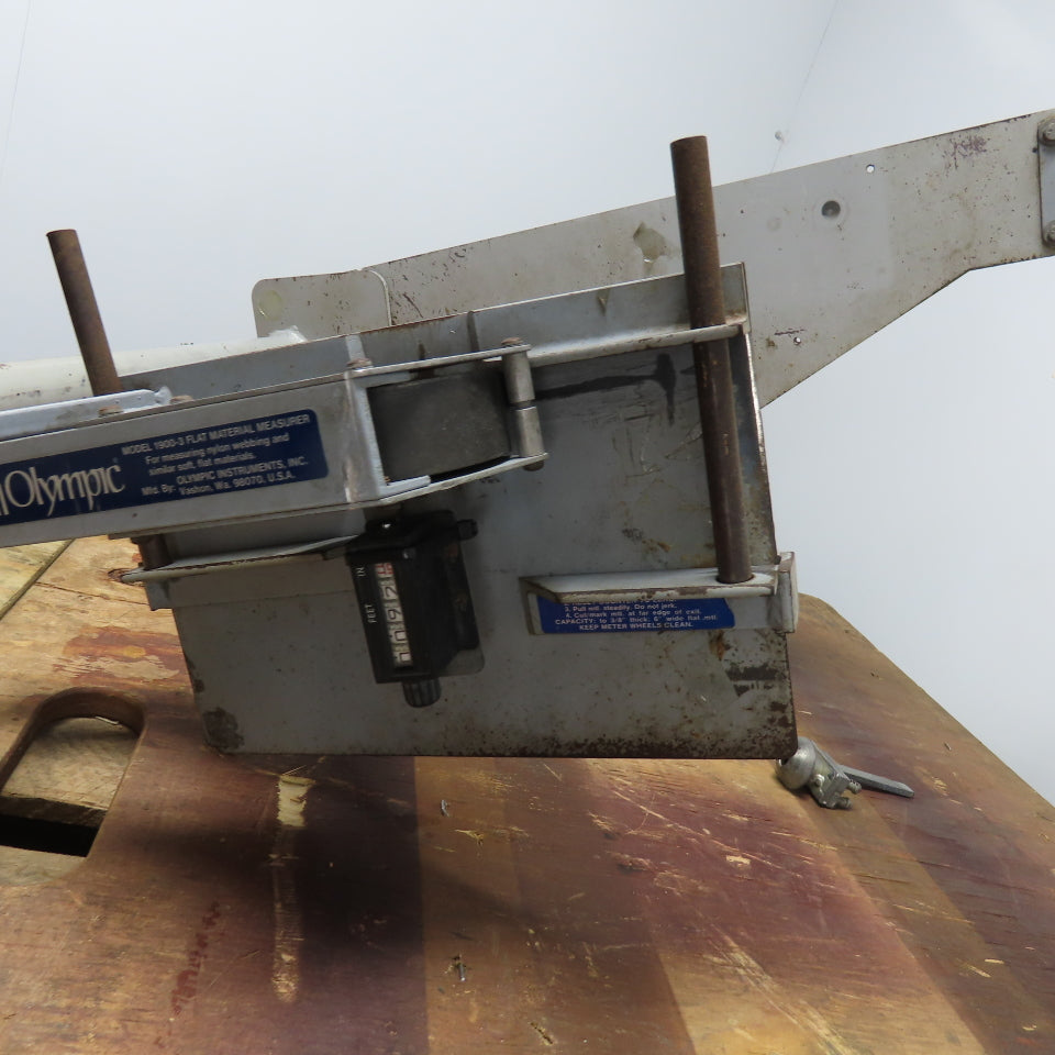 Olympic Instruments 1900-3 Flat Material Measurer W/ Mounting Arm & Counter