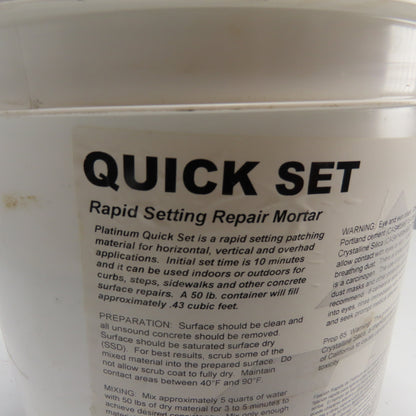 Platinum UPQS50 Quick Set Rapid Setting Repair Mortar 50 lb Bucket