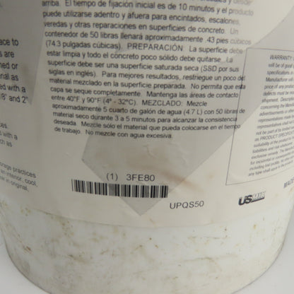 Platinum UPQS50 Quick Set Rapid Setting Repair Mortar 50 lb Bucket
