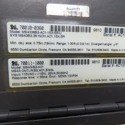 STI MS43-B2-AC1 MiniSafe Safety Light Curtain Control Panel