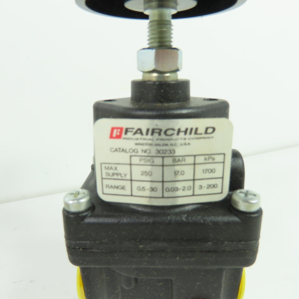 Fairchild 30233 Pneumatic Pressure Regulator 0.5-30 PSIG 250 PSIG Max Supply NEW