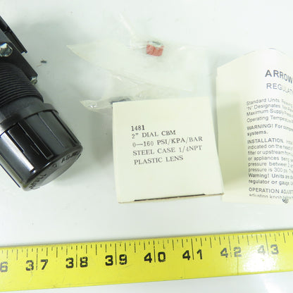Arrow R354G 1/2" NPT Pneumatic Regulator W/ Gauge NEW