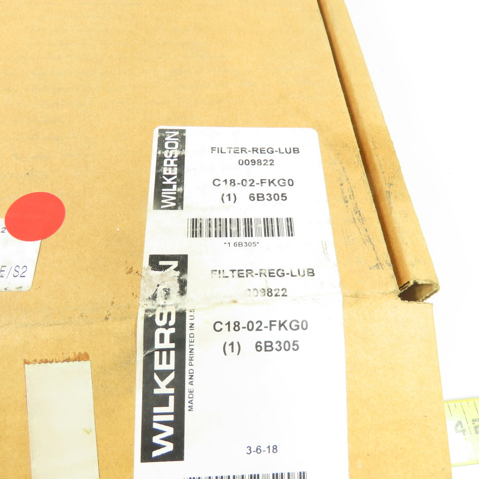 Wilkerson C18-02-FKG0 1/4" NPT Filter Regulator Lubricator FRL Unit