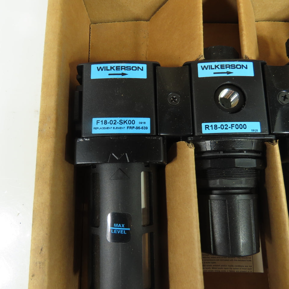 Wilkerson C18-02-FKG0 1/4" NPT Filter Regulator Lubricator FRL Unit