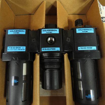 Wilkerson C18-02-FKG0 1/4" NPT Filter Regulator Lubricator FRL Unit