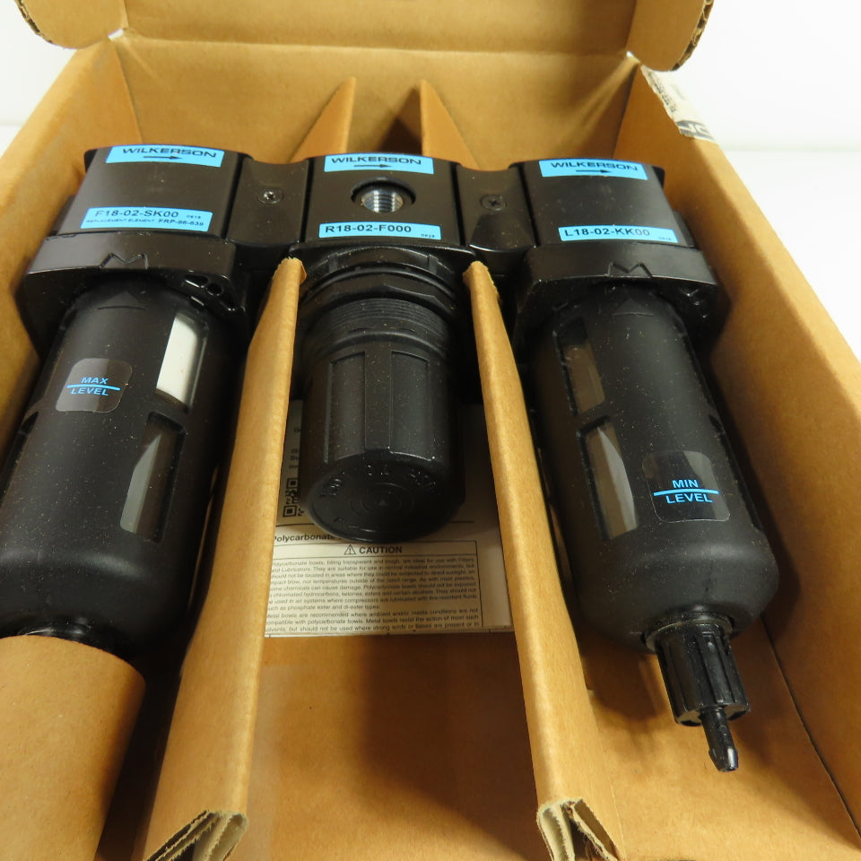 Wilkerson C18-02-FKG0 1/4" NPT Filter Regulator Lubricator FRL Unit