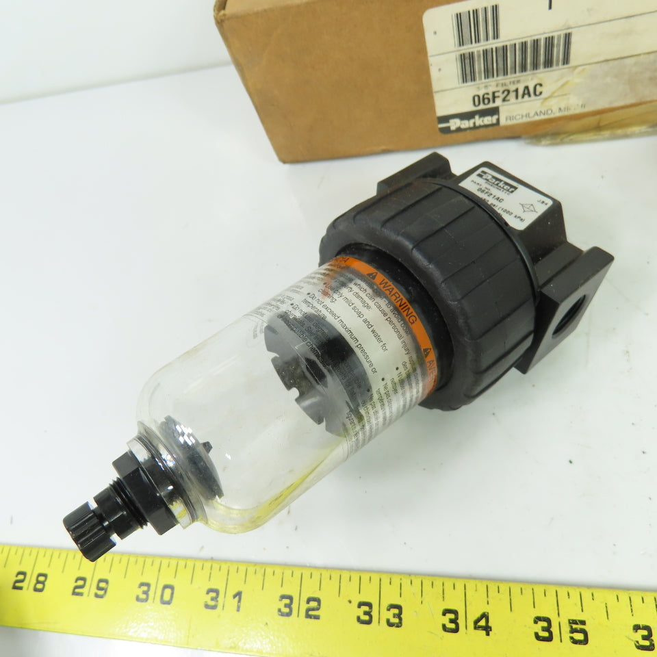 Parker 06F21AC Pneumatic Air Line Filter 150 PSI 3/8" NPT NEW