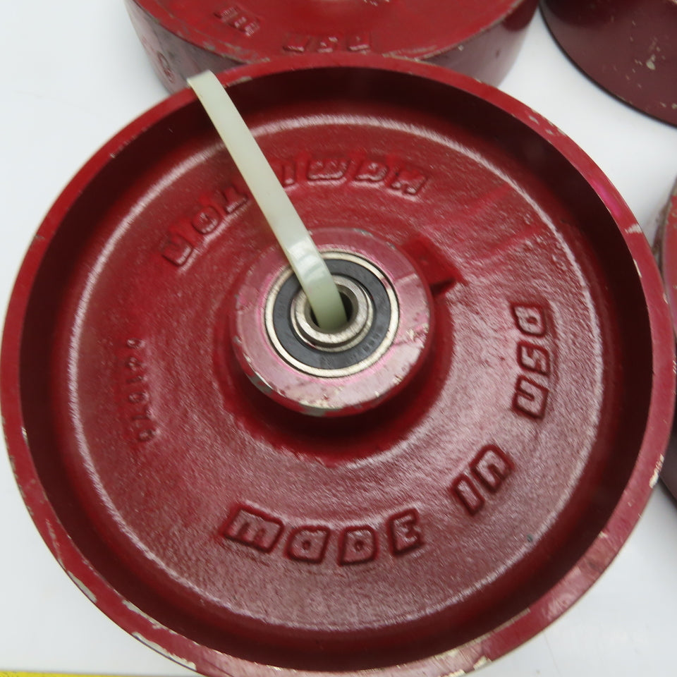 Hamilton 8" x 2" Cast Iron Caster Wheel 1500lb For 1/2" Axel Lot Of 4
