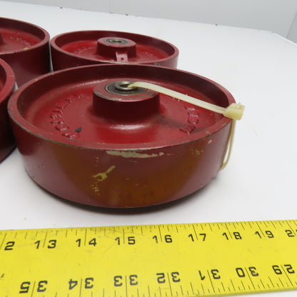 Hamilton 8" x 2" Cast Iron Caster Wheel 1500lb For 1/2" Axel Lot Of 4