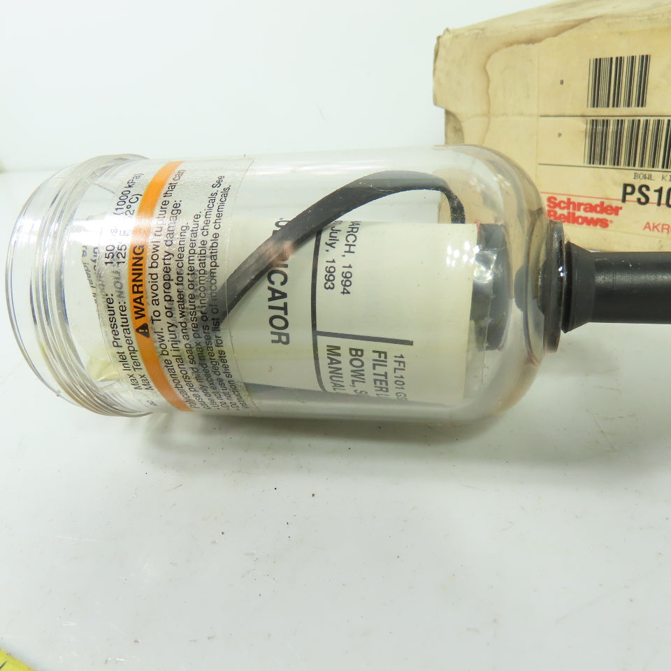 Schrader Bellows PS105SB Pneumatic Filter/Lubricator Bowl Kit w/ Manual Drain